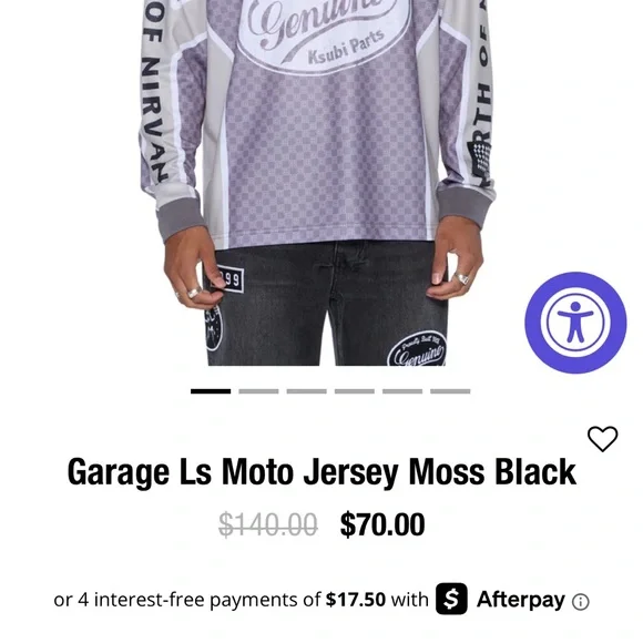 Ksubi Garage Ls Moto Jersey Moss Black purple NWT L - Picture 6 of 8
